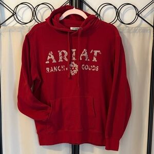 Ariat Crimson Pullover Hoodie with Distressed White Logo